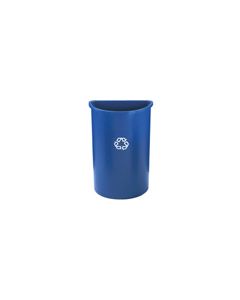 Rubbermaid 3520-06 Half Round Recycling Container - 21 Gallon Capacity - 21" L x 11" W x 28" H