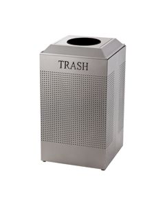 Rubbermaid / United Receptacle DCR24TSM Silhouette Recycling Receptacle - Trash - 29 Gallon Capacity - Silver Metallic