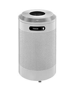 Rubbermaid / United Receptacle DRR24TSM Round Silhouette Recycling Receptacle - Trash - 26 Gallon Capacity - Silver Metallic