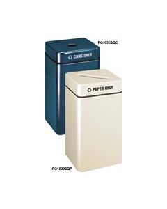 FG1630SQC Two Piece Square Cans Recycling Model - 32 Gallon Capacity - 16" Sq. x 30" H - Disposal Openign is 3.5" Dia.