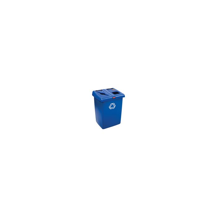 Rubbermaid 1792339 Two Stream Glutton Recycling Station - 46 Gallon Capacity - Blue in Color