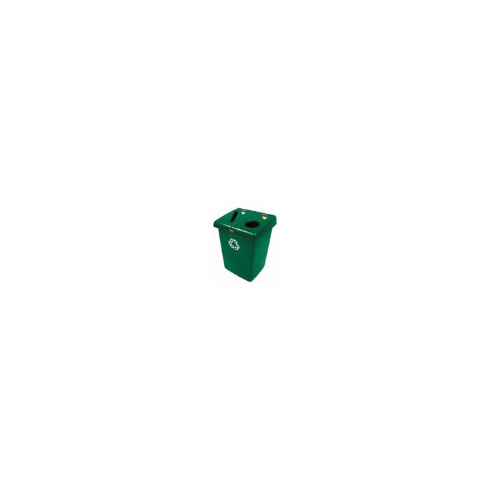 Rubbermaid FG256T06DGRN Two Stream Glutton Recycling Station - 46 Gallon Capacity - Dark Green in Color