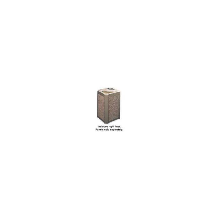 Rubbermaid 3971 Landmark Series Classic Container with Ash/Trash Frame and 3958 Rigid Liner - 35 Gallon Capacity - 26" Sq. x 30.5" H
