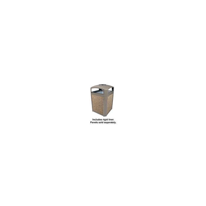 Rubbermaid 3975-01 Landmark Series Classic Container Dome Top Frame with Ashtray and 3959 Rigid Liner - 50 Gallon Capacity - 26" Sq. x 46.5" H