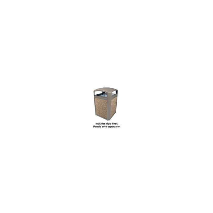 Rubbermaid 3975 Landmark Series Classic Container with Dome Top Frame and 3959 Rigid Liner - 50 Gallon Capacity - 26" Sq. x 46.5" H