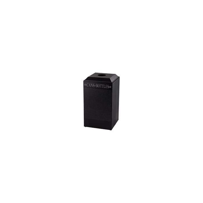 Rubbermaid / United Receptacle DCR24CTBK Silhouette Recycling Receptacle - Cans & Bottles - 29 Gallon Capacity - Textured Black