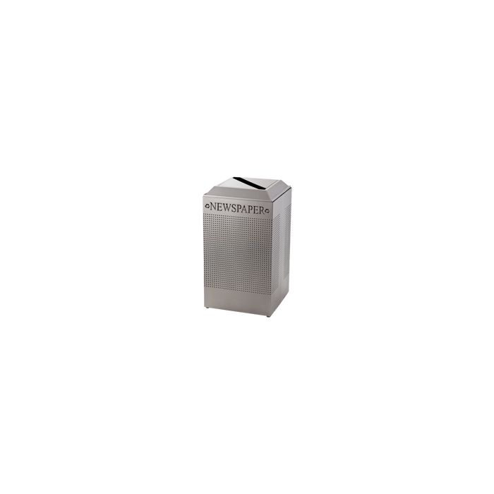 Rubbermaid / United Receptacle DCR24PSM Silhouette Recycling Receptacle - Newspaper - 29 Gallon Capacity - Silver Metallic