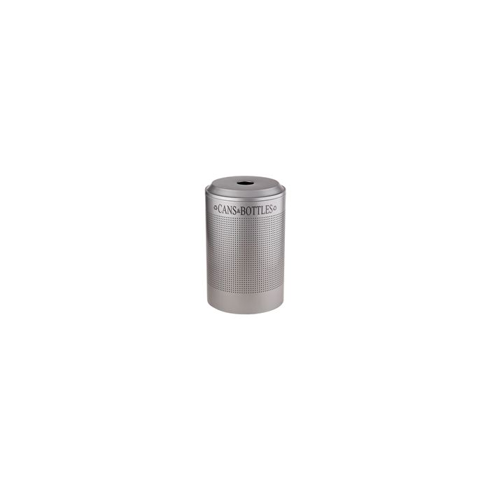 Rubbermaid / United Receptacle DRR24CSM Round Silhouette Recycling Receptacle - Cans & Bottles - 26 Gallon Capacity - Silver Metallic