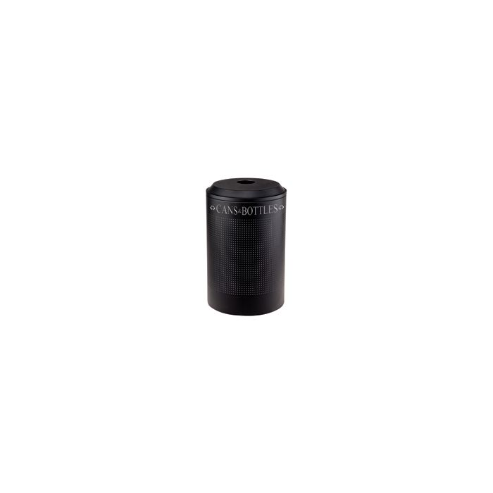 Rubbermaid / United Receptacle DRR24CTBK Round Silhouette Recycling Receptacle - Cans & Bottles - 26 Gallon Capacity - Textured Black