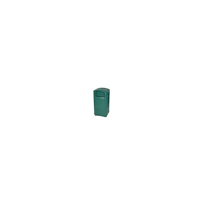 Rubbermaid FG9P9000DGRN Plaza Jr. Container - 35 Gallon Capacity - 21.44" L x 20.31" W x 41.06" H - Dark Green in Color