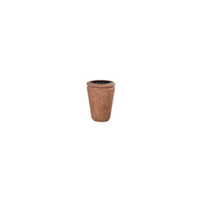 Rubbermaid / United Receptacle FGFGK1824PLWTRC Milan Collection Tuscan Open Top Waste Receptacle - 7 Gallon Capacity - 18" Dia. x 24" H - Weathered Terra-Cotta in color