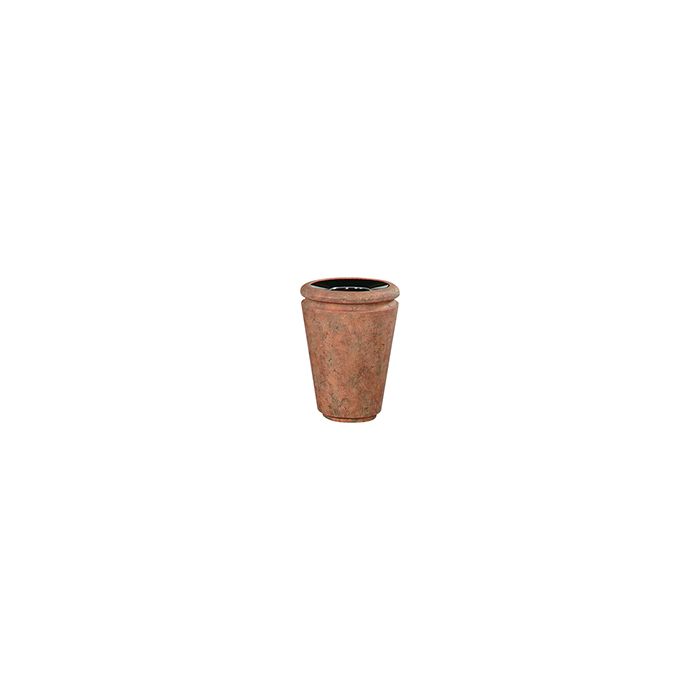 Rubbermaid / United Receptacle FGFGK2433PLWTRC Milan Collection Tuscan Open Top Waste Receptacle - 21 Gallon Capacity - 24" Dia. x 33" H - Weathered Terra-Cotta in color