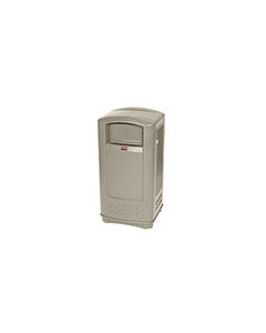 Rubbermaid FG9P9000BEIG Plaza Jr. Container - 35 Gallon Capacity - 21.44" L x 20.31" W x 41.06" H - Beige in Color