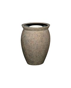 Rubbermaid / United Receptacle FGFGK1924SUBISQ Milan Collection Pescara Fiberglass Sand-Top Ash Urn - 18 1/2" Dia. x 24" H - Bisque in color