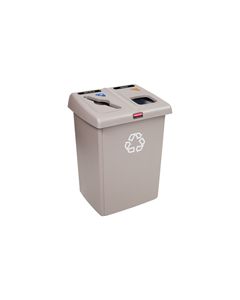 Rubbermaid 1792371 Two Stream Glutton Recycling Station - 46 Gallon Capacity - Beige in Color