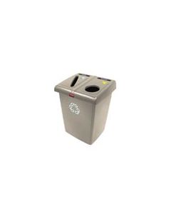Rubbermaid FG256T06BEIG Two Stream Glutton Recycling Station - 46 Gallon Capacity - Beige in Color