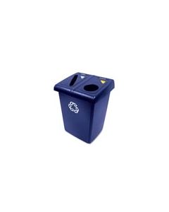 Rubbermaid FG256T73BLUE Two Stream Glutton Recycling Station - 46 Gallon Capacity - Dark Blue in Color