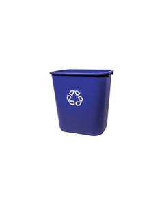 Rubbermaid 2956-73 Deskside Recycling Container, Medium with Universal Recycle Symbol - 28 1/8 Quart Capacity - 14.38" L x 10.25" W x 15" H