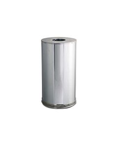 Rubbermaid / United Receptacle CC16MC Metallic Designer Line Open Top Waste Receptacle - 15 Gallon Capacity - 15" Dia. x 28" H - Mirror Chrome