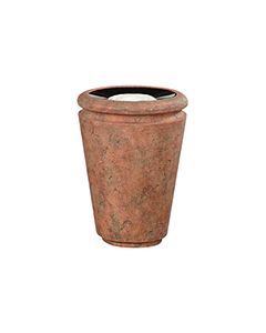Rubbermaid / United Receptacle FG993047 Milan Collection Tuscan Fiberglass Sand-Top Ash Urn - 18" Dia. x 24" H - Weathered Terra-Cotta in color