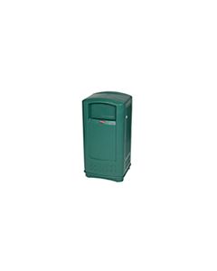 Rubbermaid FG9P9000DGRN Plaza Jr. Container - 35 Gallon Capacity - 21.44" L x 20.31" W x 41.06" H - Dark Green in Color