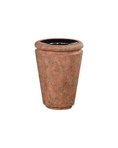 Rubbermaid / United Receptacle FGFGK1824PLWTRC Milan Collection Tuscan Open Top Waste Receptacle - 7 Gallon Capacity - 18" Dia. x 24" H - Weathered Terra-Cotta in color