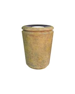 Rubbermaid / United Receptacle FGFGK1824SUSAH Milan Collection Tuscan Fiberglass Sand-Top Ash Urn - 18" Dia. x 24" H - Sahara in color