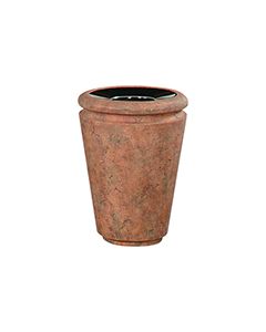 Rubbermaid / United Receptacle FGFGK2736PLWTRC Milan Collection Tuscan Fiberglass Open Top Waste Receptacle - 33 Gallon Capacity - 26 1/2" Dia. x 36 1/4" H - Weathered Terra-Cotta in color