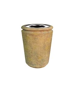 Rubbermaid / United Receptacle FGFGK2736SUTPLSAH Milan Collection Tuscan Fiberglass Ash/Trash Receptacle - 33 Gallon Capacity - 26 1/2" Dia. x 36 1/4" H - Sahara in color