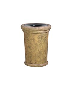 Rubbermaid / United Receptacle FGFGK2836PLSAH Milan Collection Portofino Fiberglass Open Top Waste Receptacle - 37 Gallon Capacity - 27 1/2" Dia. x 36 1/4" H - Sahara in color