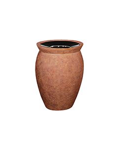 Rubbermaid / United Receptacle FGFGK2936PLWTRC Milan Collection Pescara Fiberglass Open Top Waste Receptacle - 37 Gallon Capacity - 28 1/2" Dia. x 36 1/4" H - Weathered Terra-Cotta in color
