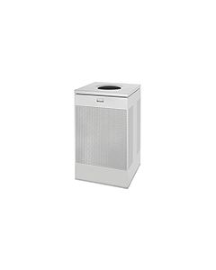 Rubbermaid / United Receptacle SC18ESM Designer Line Silhouette Open Top Waste Receptacle - 40 Gallon - 18 3/4" Sq. x 30" H - Silver Metallic