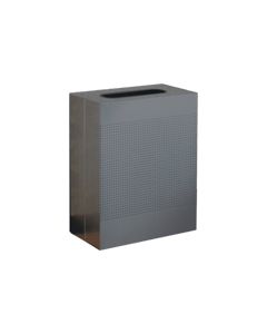 Rubbermaid / United Receptacle SR18ESM Rectangular Designer Line Silhouette Open Top Trash Can - 40 Gallon Capacity -  24" W x 30" H x 12.5" Dp. - Silver Metallic in Color