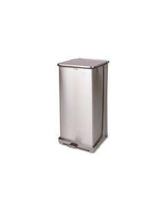 Rubbermaid / United Receptacle ST24SS Square Step Can with Liner - 24 Gallon Capacity - 15" Sq. x 30" H - Stainless Steel