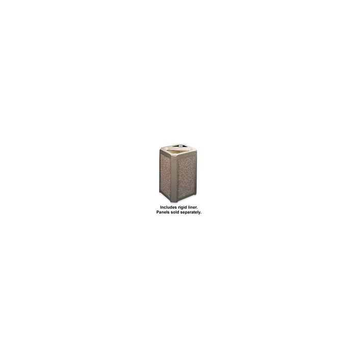 Rubbermaid 3966 Landmark Series Classic Container with Ash/Trash Frame and 3569 Rigid Liner - 20 Gallon Capacity - 21" Sq. x 30.5" H