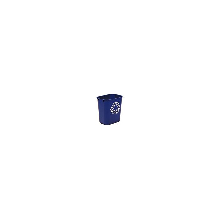 Rubbermaid 2955-73 Deskside Recycling Container, Small with Universal Recycle Symbol - 13 5/8 Quart Capacity - 11.38" L x 8.25" W x 12.13" H