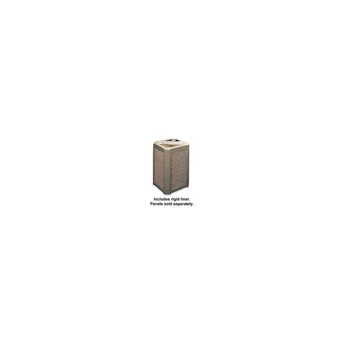 Rubbermaid 3966 Landmark Series Classic Container with Ash/Trash Frame and 3569 Rigid Liner - 20 Gallon Capacity - 21" Sq. x 30.5" H