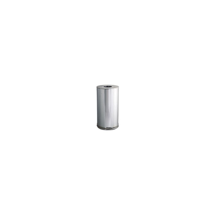 Rubbermaid / United Receptacle CC16MC Metallic Designer Line Open Top Waste Receptacle - 15 Gallon Capacity - 15" Dia. x 28" H - Mirror Chrome