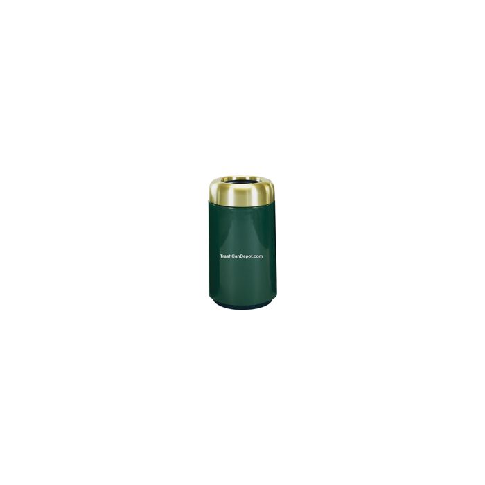 FG1630TSB Two Piece Round Model with Satin Aluminum or Satin Brass Top - 22 Gallon Capacity - 16" Dia. x 30" H - Disposal Opening is 10" Dia.