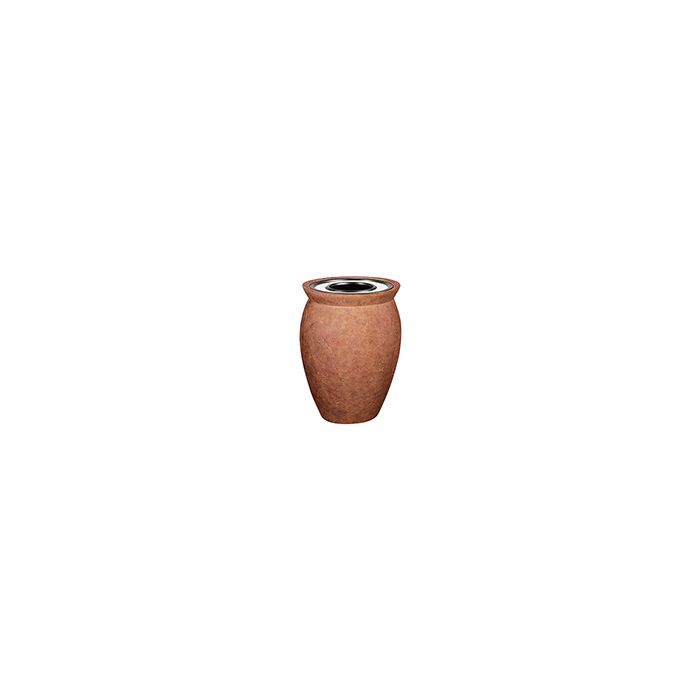 Rubbermaid / United Receptacle FG993046 Milan Collection Pescara Fiberglass Ash/Trash Receptacle - 37 Gallon Capacity - 28 1/2" Dia. x 36 1/4" H - Weathered Terra-Cotta in color
