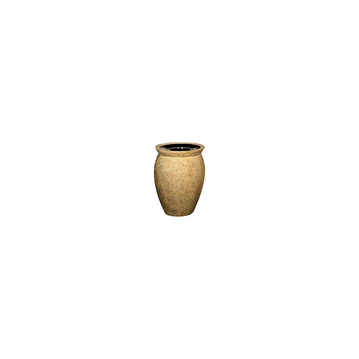 Rubbermaid / United Receptacle FGFGK1924PLSAH Milan Collection Pescara Open Top Waste Receptacle - 7 Gallon Capacity - 18 1/2" Dia. x 24" H - Sahara in color