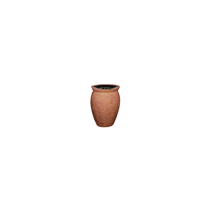 Rubbermaid / United Receptacle FGFGK1924PLWTRC Milan Collection Pescara Open Top Waste Receptacle - 7 Gallon Capacity - 18 1/2" Dia. x 24" H - Weathered Terra-Cotta in color