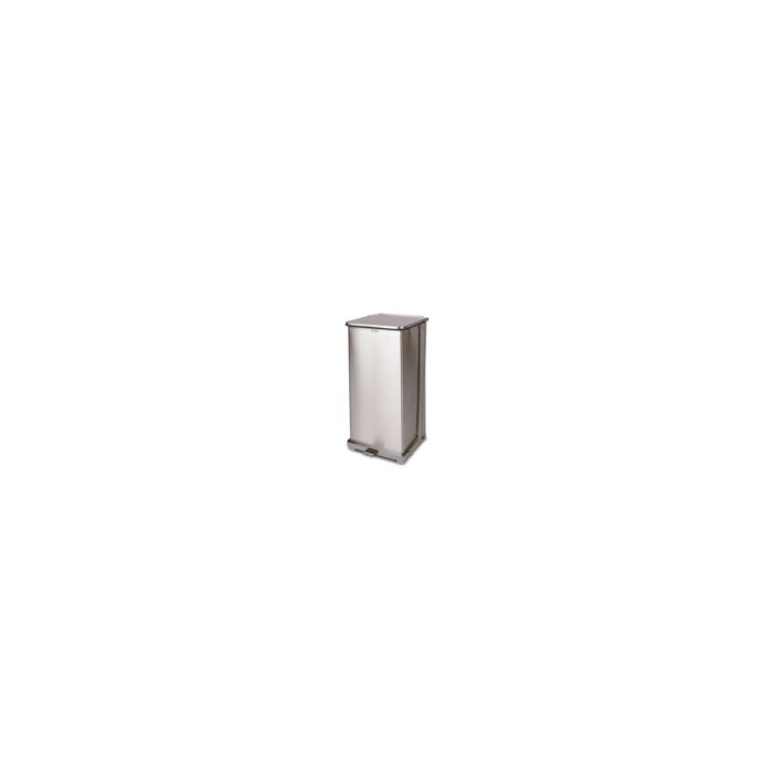 Rubbermaid / United Receptacle ST24SS Square Step Can with Liner - 24 Gallon Capacity - 15" Sq. x 30" H - Stainless Steel